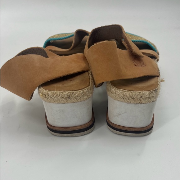 Donald Pilner Anie Leather Platform Espadrilles Sandal- Size 8 - Picture 7 of 8